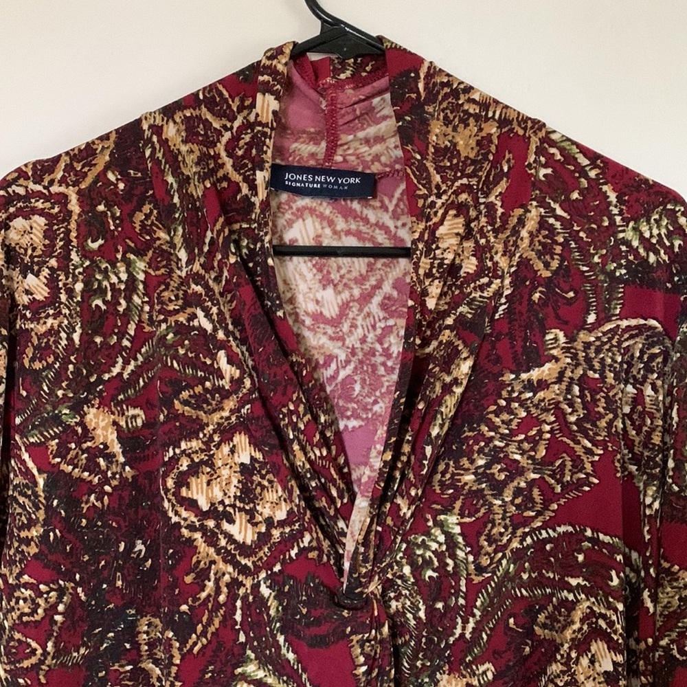 Jones of New York Burgundy Blouse * 1X - Picture 10 of 11